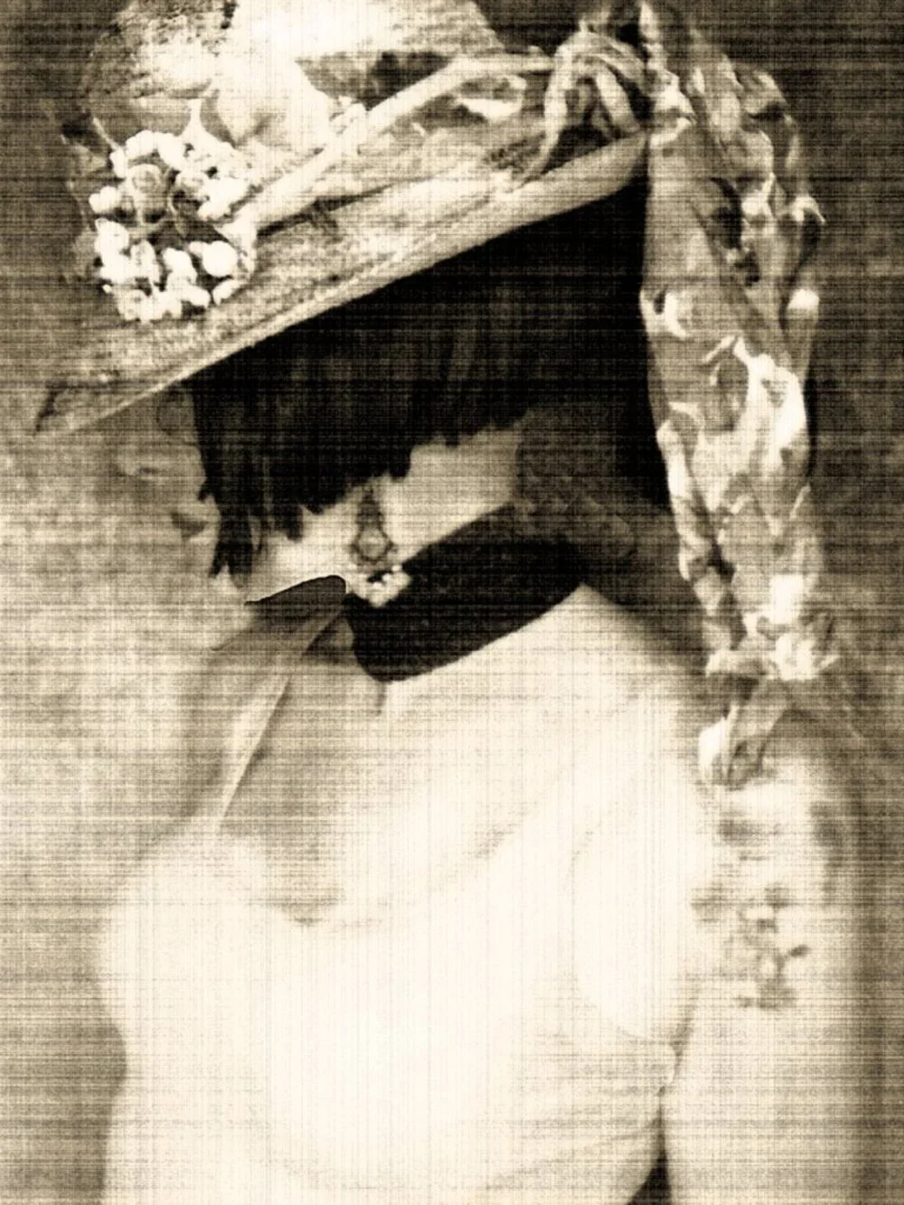 Unique Straw Hat is Upcycled OOAK, Hobo Chic Bohemian Poverty Core + HAT BOX - Picture 2 of 9